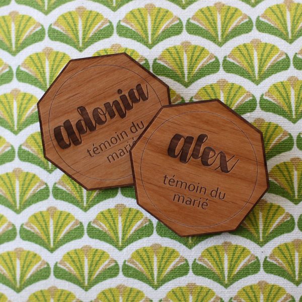 Badges mariage - TEMOINS POLYGONES sur mesure – Image 2