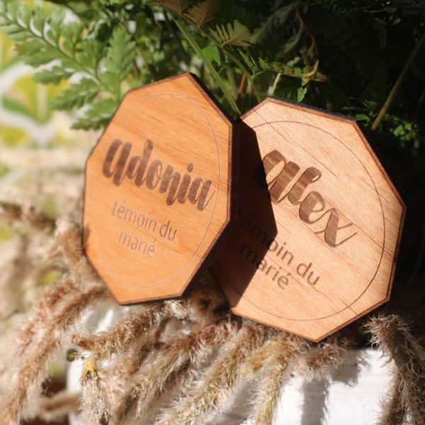 Badges mariage - TEMOINS POLYGONES sur mesure – Image 4