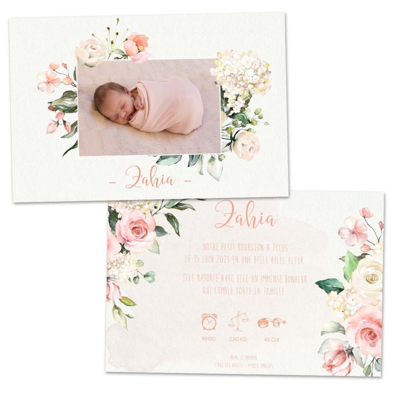 Faire-part naissance - Zahia -