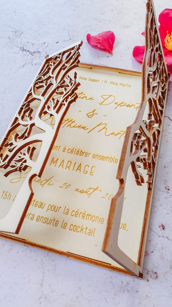 Faire-part en bois - Arbre – Image 4
